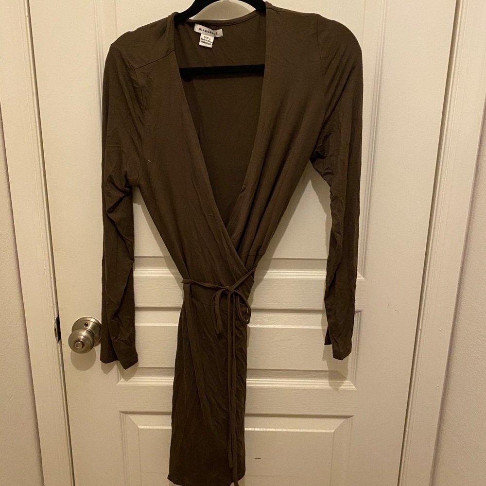 Olive wrap dress